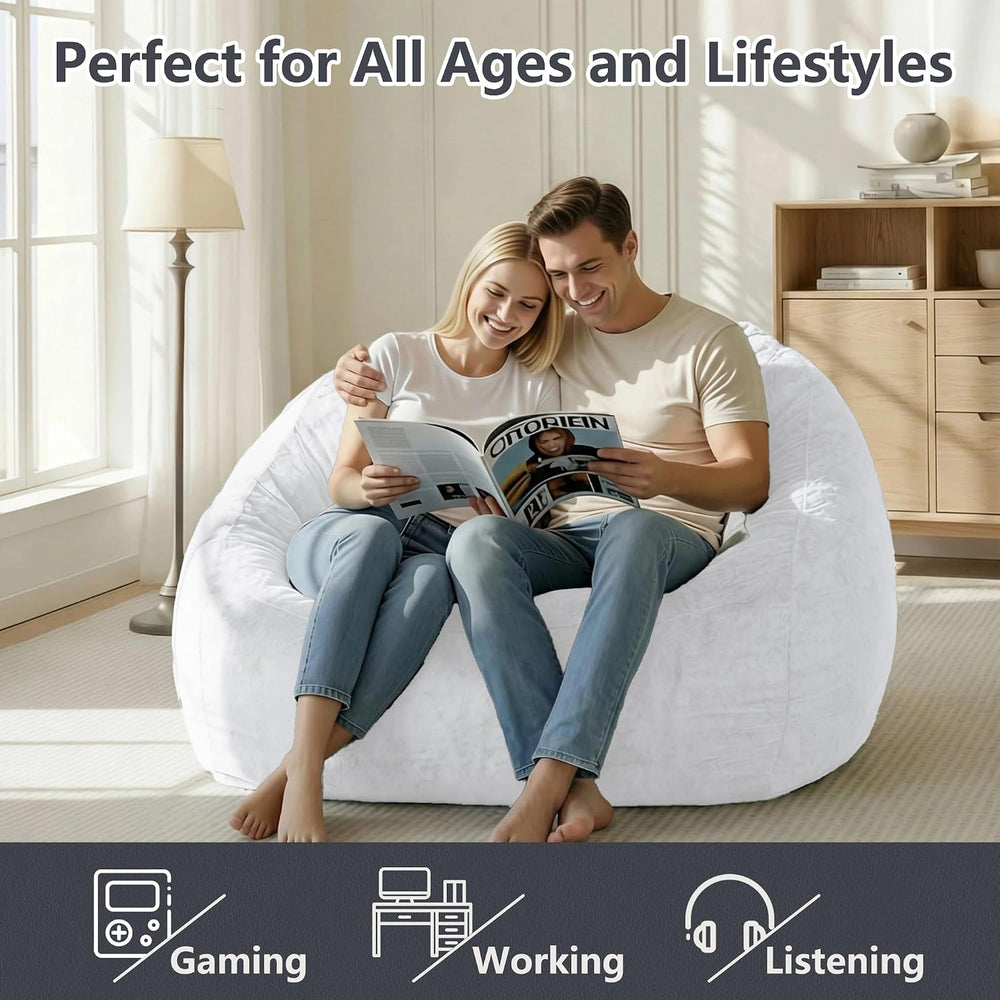 Bean Bag Chairs for Adults, Giant Beanbag Sofa Comfy Reading Chair, Oversized...