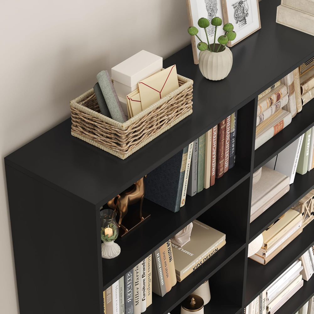 FACBOTALL 83.7" Tall Bookshelf and Bookcase,7-Tier Double Bookshelves Black