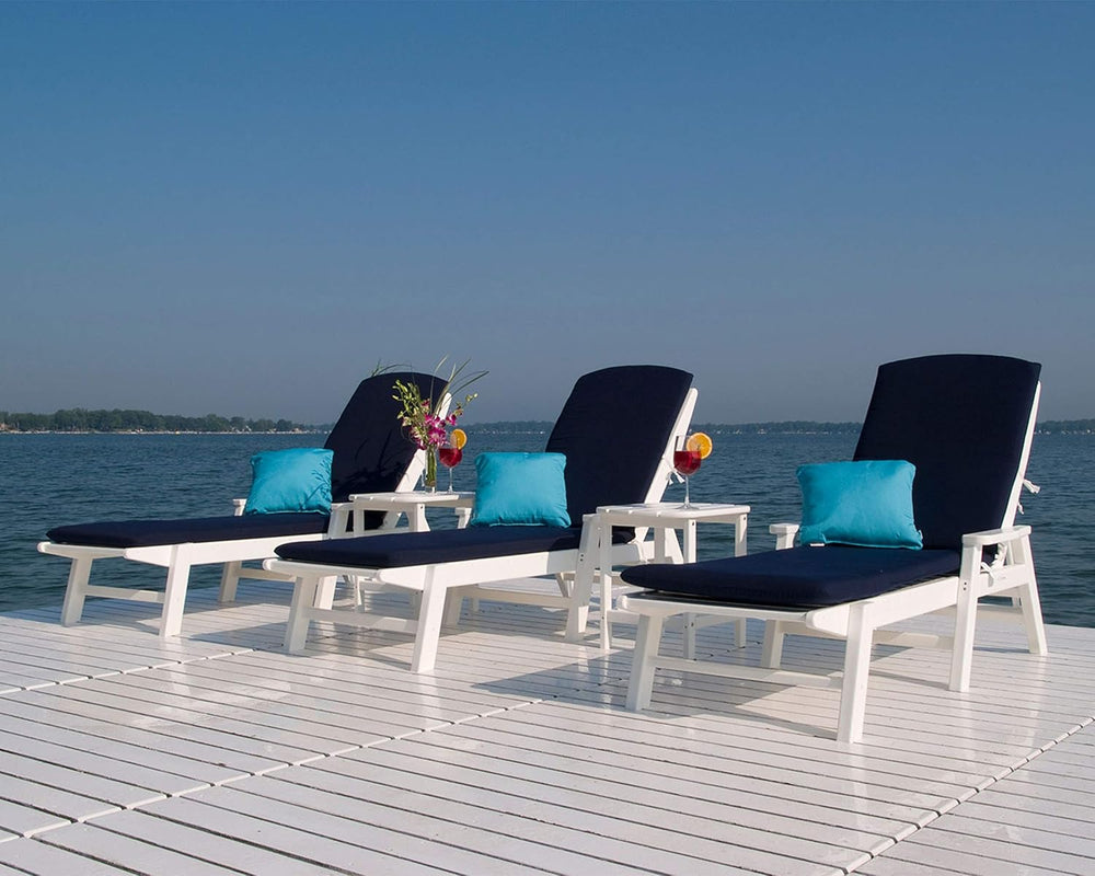 POLYWOOD NCC2280TE Nautical Arms Chaise, Teak
