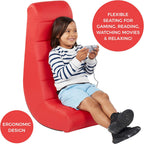 Factory Direct Partners Soft Ergonomic Horizontal Soft Floor Video Rocker - Cushioned Ground Chair Great for Reading, Gaming or Watching TV for Kids, Teens and Adults - Red, 10489-RD
