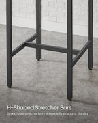 VASAGLE Bar Table, Small Kitchen Dining Table, High Top Pub Table, Height Cocktail Table for Living Room Party, Sturdy Metal Frame, 23.6 x 23.6 x 36.2 Inches for Narrow Spaces, Greige and Black