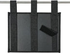 Linen Bedside Caddy, Bedside Storage Organizer for Hospital Beds, College Dorm Rooms or Baby Bed (4 Pockets-Black)