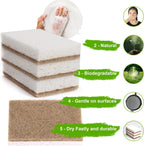 Natural Dish Sponges 16 Pack - Biodegradable Sponge Kitchen Compostable Cellulose Coconut Scrubber - No Scratch Cleaning Sponges