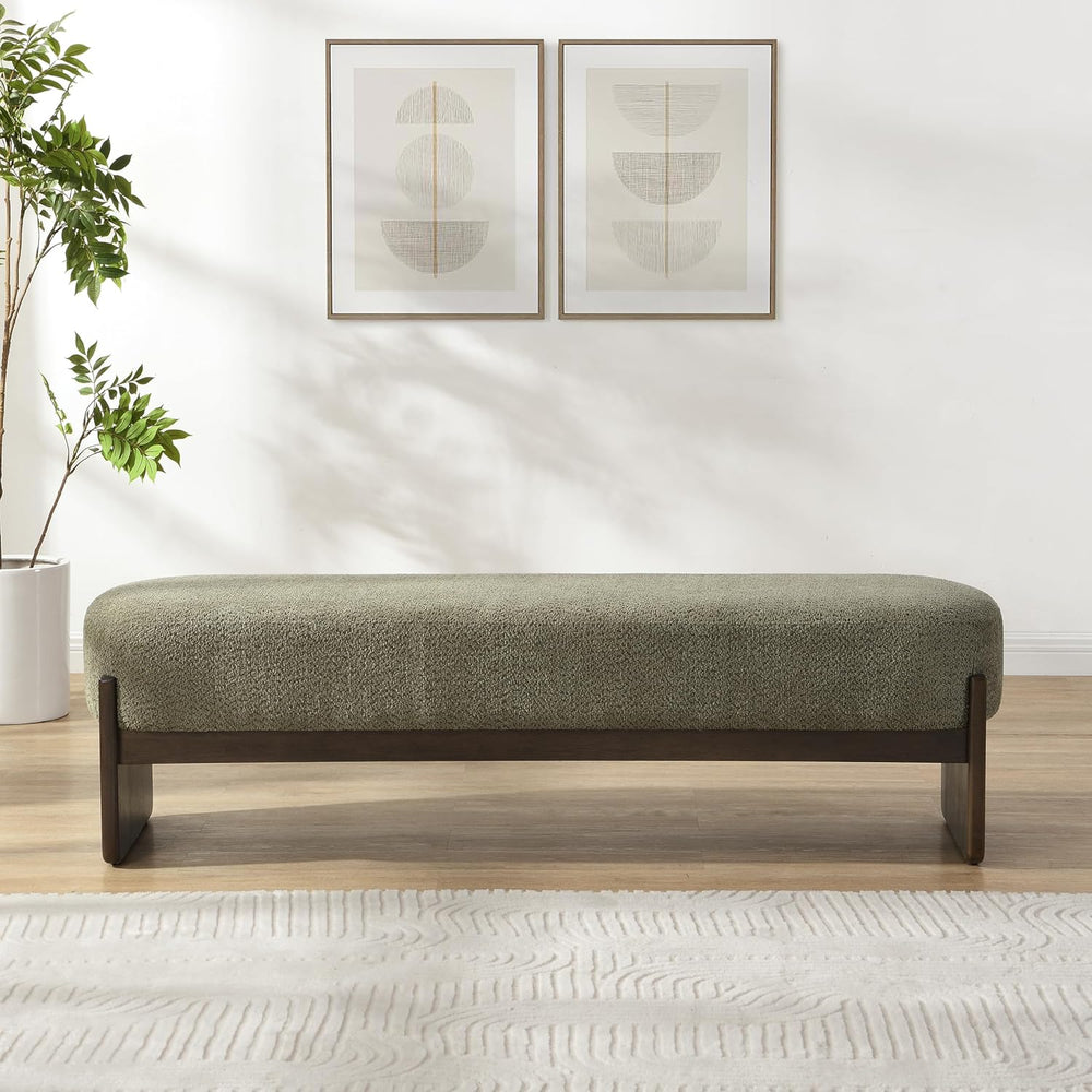 Christopher Knight Home Arden Minimalist Loop Yarn Fabric Dining Bench, Woode...