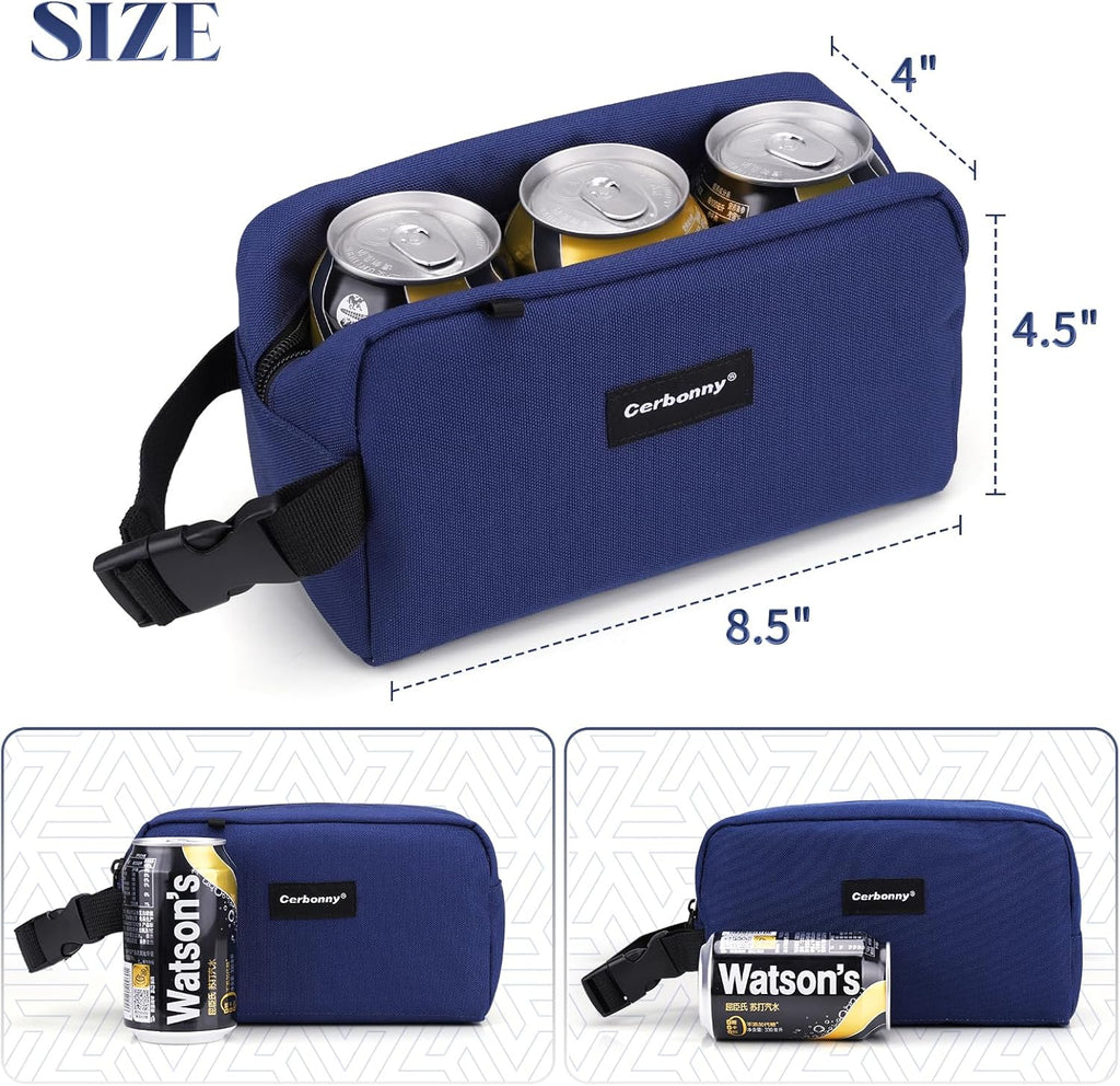 Cerbonny Small Cooler Bag Freezable Lunch Bag for Work School Travel,Small Lunch Bag,Small Insulated Bag For Adults/Kids,Freezer Lunch Bags,Mini Lunch Bag Fit For Yogurt（Navy Blue-1）