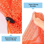 3Pcs Mesh Laundry Bags Washing Machine Mesh Wash Bags Jumbo for Delicates Clothes,Bed Linen,Toys with Drawstring Closure Sturdy(3 XXLarge 28 x 26 Inches, Orange)