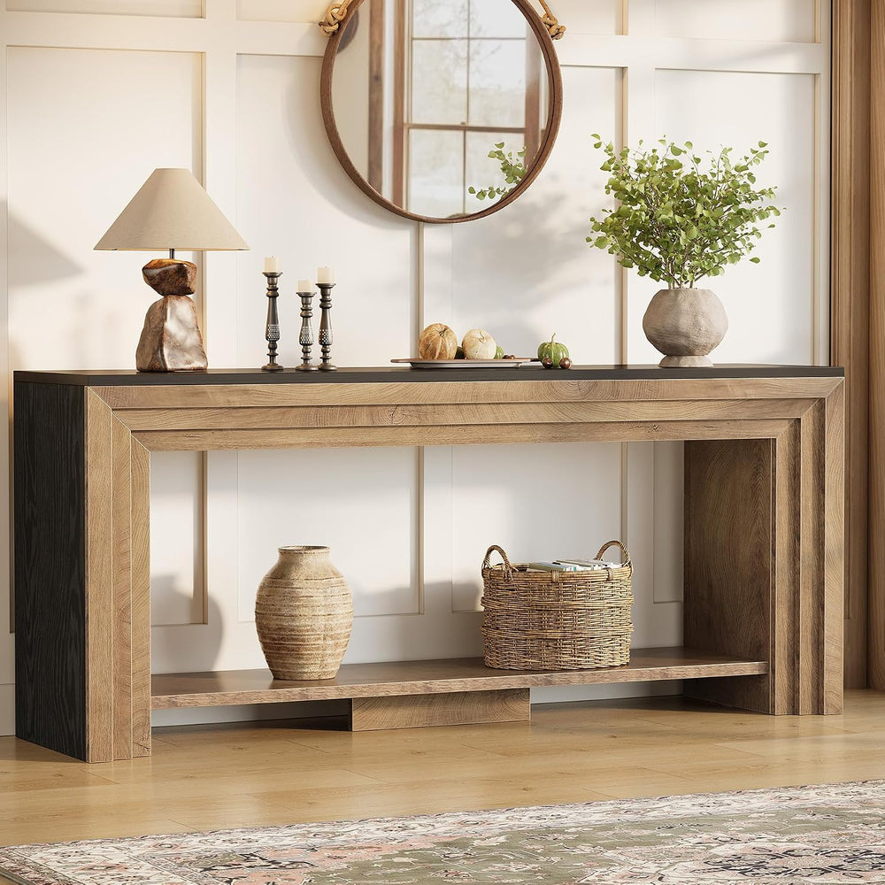 Tribesigns 70.9 Inch Narrow Console Table, Farmhouse 2-Tier Wooden Sofa Table...