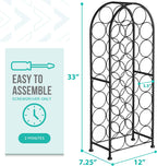 Sorbus Freestanding Wine Rack - Elegant and Unique Bordeaux Chateau Style Floor Wine Stand for 23 Wine Bottle Storage, Champagne, Metal Wine Bottle Holder Stands for Kitchen, Home Bar, Mini Wine Bar
