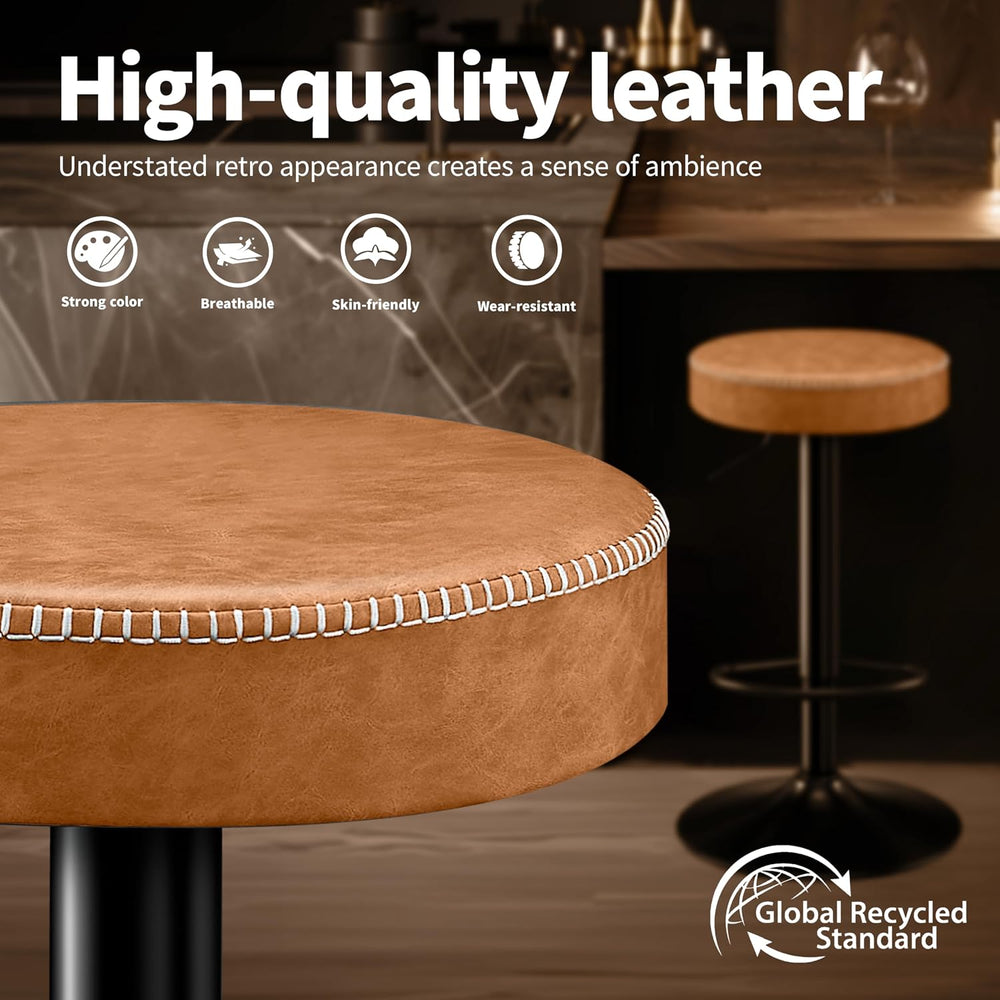 STOOLINK Tall Bar Stools Set of 2, Microfiber Leather Bar Height Stools | 360...