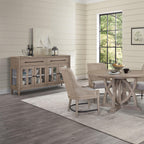 Dining Cabinet with Glass Doors and Ample Storage Space,for Kitchen