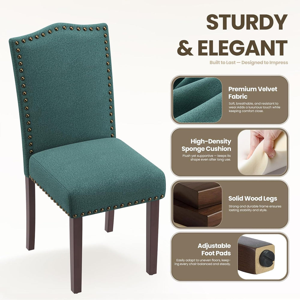 MALOL Dining Chairs Set of 2, Soft Comfortable Upholstered Parsons Chairs wit...