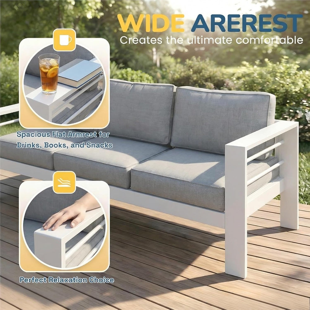 Solaste Aluminum Patio Furniture Set for All Weather, Oversized Metal Outdoor...