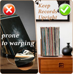 Vinyl Record Holder, A Retractable Vinyl Holder that Can Keep Records Stored Upright. Crafted from Walnut Wood,Record Holder Can Hold Up to 70 Records and is Suitable for Record Display (walnut wood)