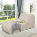Rattaner Corduroy Chaise Lounge Chair Couch Indoor Boneless Oversized High-Density Sponge Soft Sofa for Yoga, Khaki