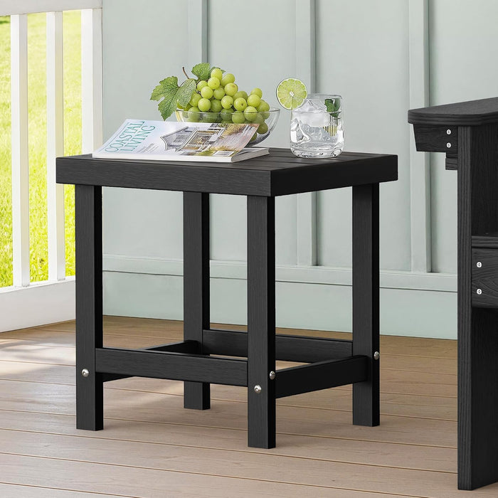 Homejoy HDPS Outdoor Side Table, Adirondack Coffee Table for Patio, Black