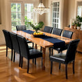 CHUN YI Dining Chairs Set of 8, Faux Leather Dining Room Chairs, Upholstered Parsons Chairs for Dining Room Kitchen Side Chair with Sturdy Wood Legs, Black