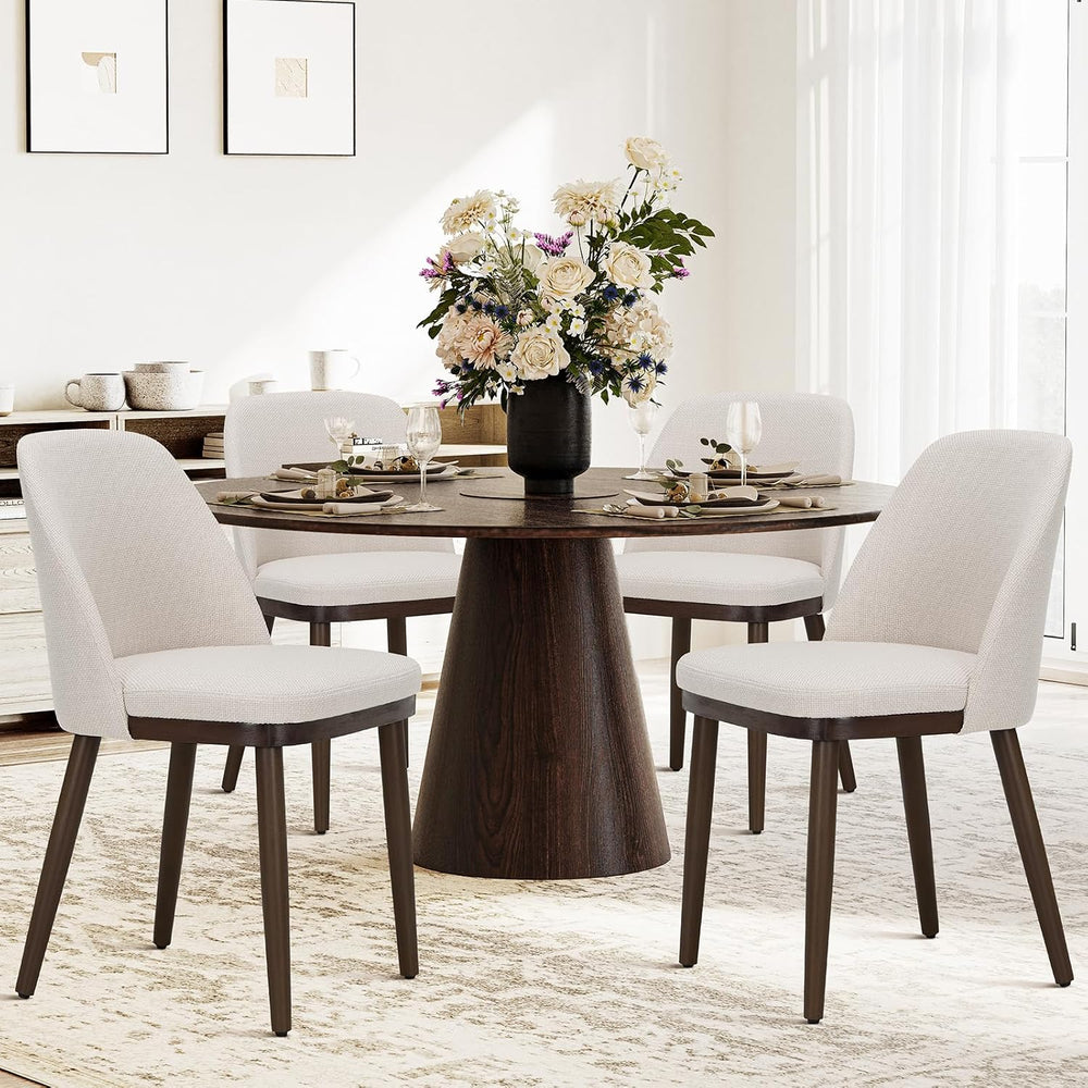 COLAMY Upholstered Dining Chairs Set of 4, Modern Kitchen Chairs with Back, F...