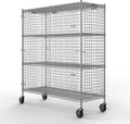 24" W x 60" L x 69" H Heavy Duty Utility Commercial Grade Metal Storage NSF Unit | Chrome Mobile Security Wire Cage Kit