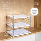 YouCopia UpSpace Cabinet Box Organizer, Adjustable Kitchen Pantry Shelf for Plastic Wrap and Foil Storage, Large Premium Edition