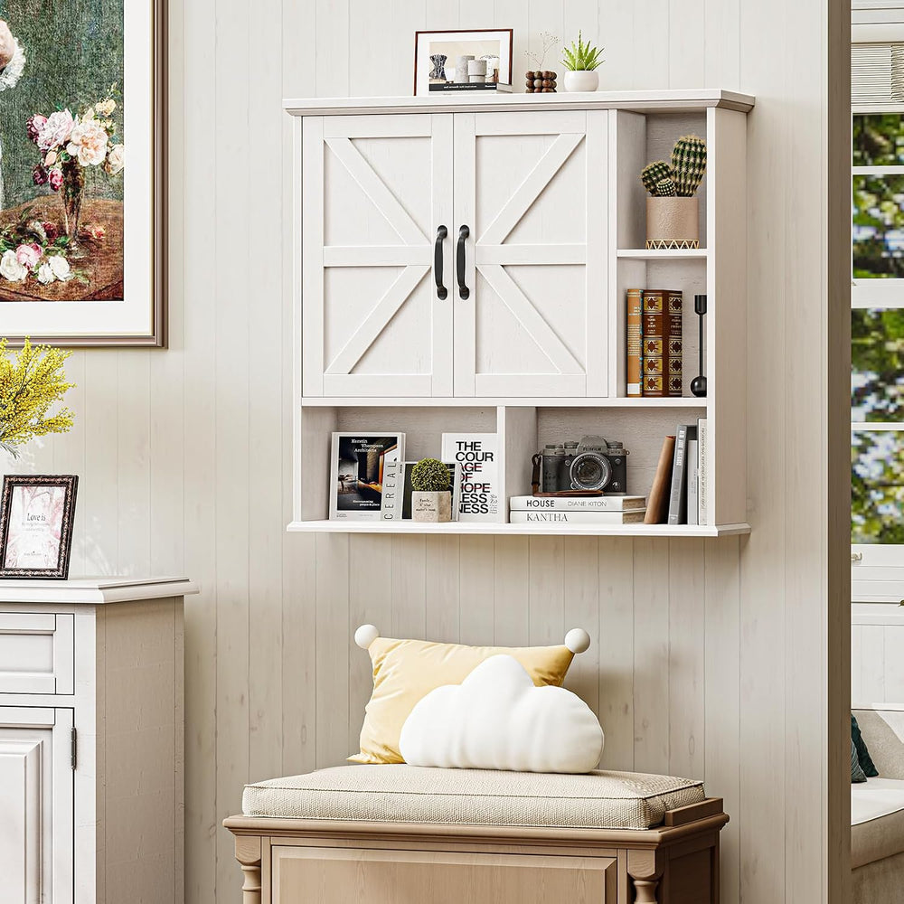 Vabches Bathroom Wall Cabinet, Farmhouse Medicine Cabinet with Double Barn Do...
