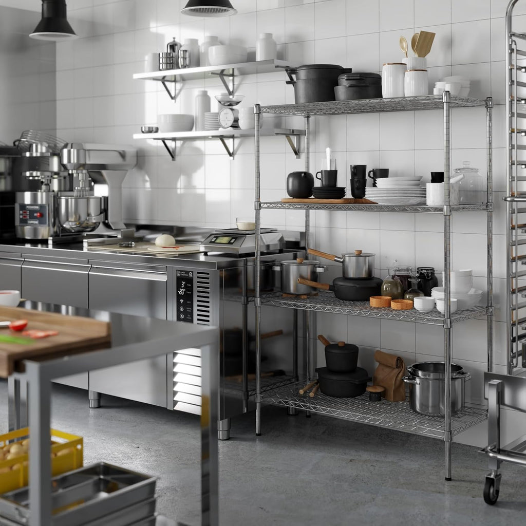 21" Deep x 42" Wide x 64" Height Wire Shelving Kit | 4-Tier | NSF Commercial Storage Rack Unit