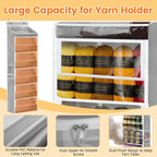 Yarn Storage Organizer, Grey Yarn Holder Over the Door Hanging Crochet Kit Storage with 5 Zippered Compartments, Large Capacity Sewing Organizer Gifts for Knitters Needles Crochet Hooks
