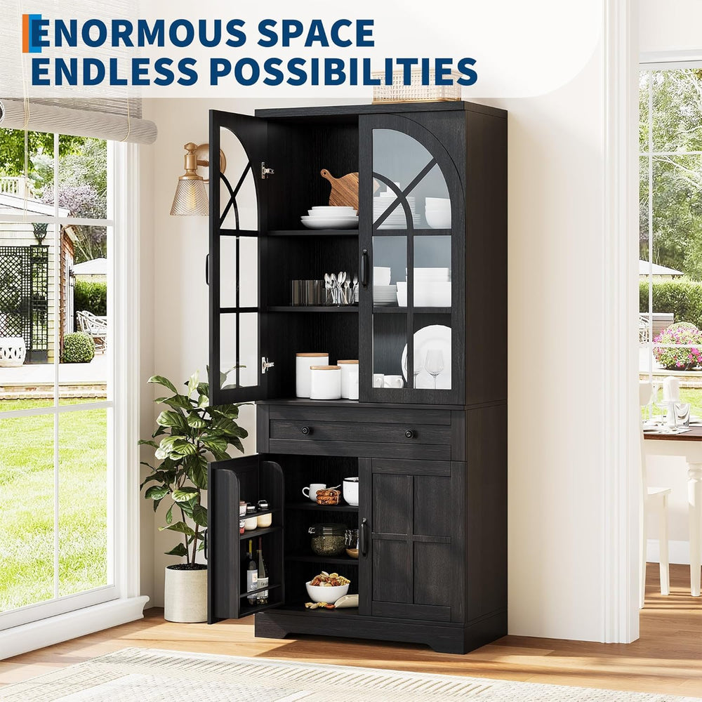 IDEALHOUSE 71.9" Tall Storage Cabinet with 30mm Thickened Board, Tempere...