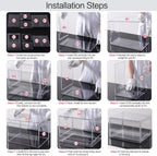 3 Packs Plastic Stackable Storage Drawers, DILIBRA Clear Storage Bins Organizer with Pull Out Drawer for Kitchen Cabinet Pantry Fridge Freezer Shelf Refrigerator Organization and Storage