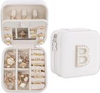 Birthday Gifts For Women, Initial Jewelry Box, Travel Jewelry Case, Gifts for Wife Girlfriend, Small Travel Jewelry Organizer, Gift for Girls, Graduation Gifts for Her, Bridesmaid Gifts