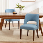 Dining Chairs Set of 2,Modern Dining Room Chairs with Thick Cushions,Upholstered Linen Fabric Kitchen Chairs for Kitchen Dining Room LIGHTBLUE