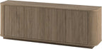 Henn&Hart Fluted TV Stand for TVs up to 75" with 2 Storage Cabinets with an Adjustable Shelf for Living Room, Family Room, or Office, Weathered Gray