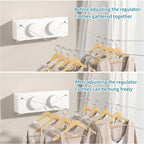 JOOM Retractable Clothesline Indoor Outdoor Clothes Line - Heavy Duty Clothes Drying Laundry Line - Wall Mounted Drying Rack - Air Dry Clothing Lock to Prevent Sagging (Two line,White)