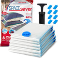 6 Pack Variety Vacuum Storage Bags for Comforters, Blankets & Clothes – Vacuum Sealed Compression Bags with Hand Pump – Space Saver Storage Bags for Bedding,Moving, Travel & Organization (2S, 2M & 2L)