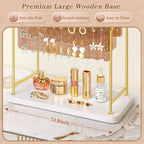 Earring Organizer, Earring Holder Display Stand with 3 Earring Storage Pegboards 568 Holes, Jewelry Organizer with Hook Rack for Stud Earrings Necklace, Acrylic Large Jewlery Hanger Towers for Women
