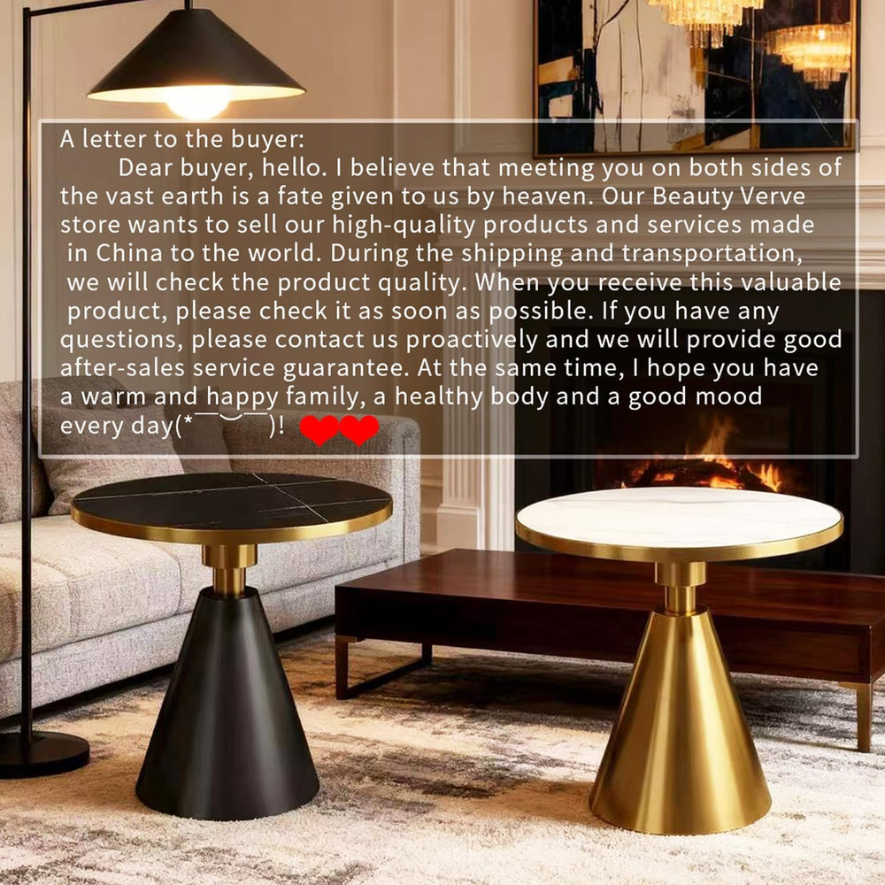 BeautyVerve Rock Plate Side Tables for Living Room, Modern Small Round Coffee...