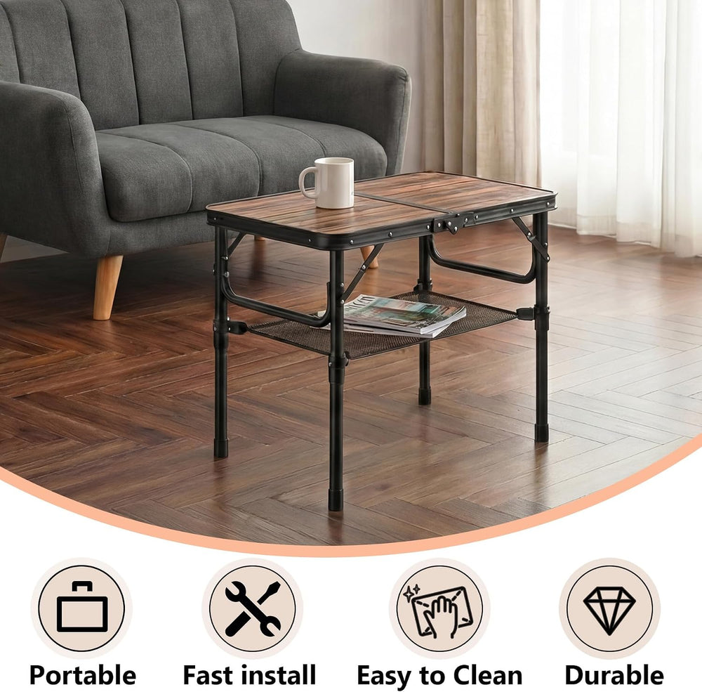 YihuiKo Folding TV Tray, Lightweight Portable Small Foldaing Table | Adjustab...