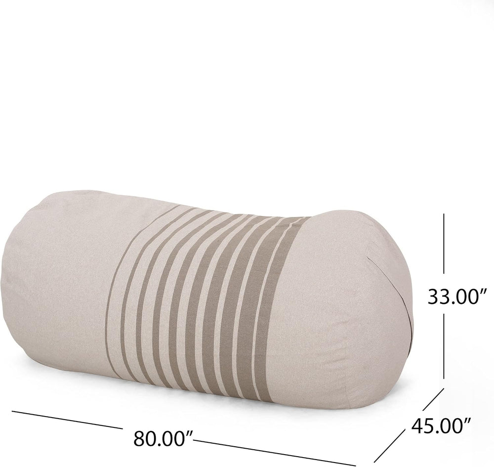 Christopher Knight Home Hudgeons 6.5 Foot Striped Bean Bag - Natural/Brown St...