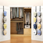 SWTYMIKI Over Door Hat Rack - 3 Packs Metal Hanging Hat Organizer with 12 Hooks Design, Baseball Cap Hanger Organizer Storage Holds up to 60 Caps for Door, Bedroom, Closet