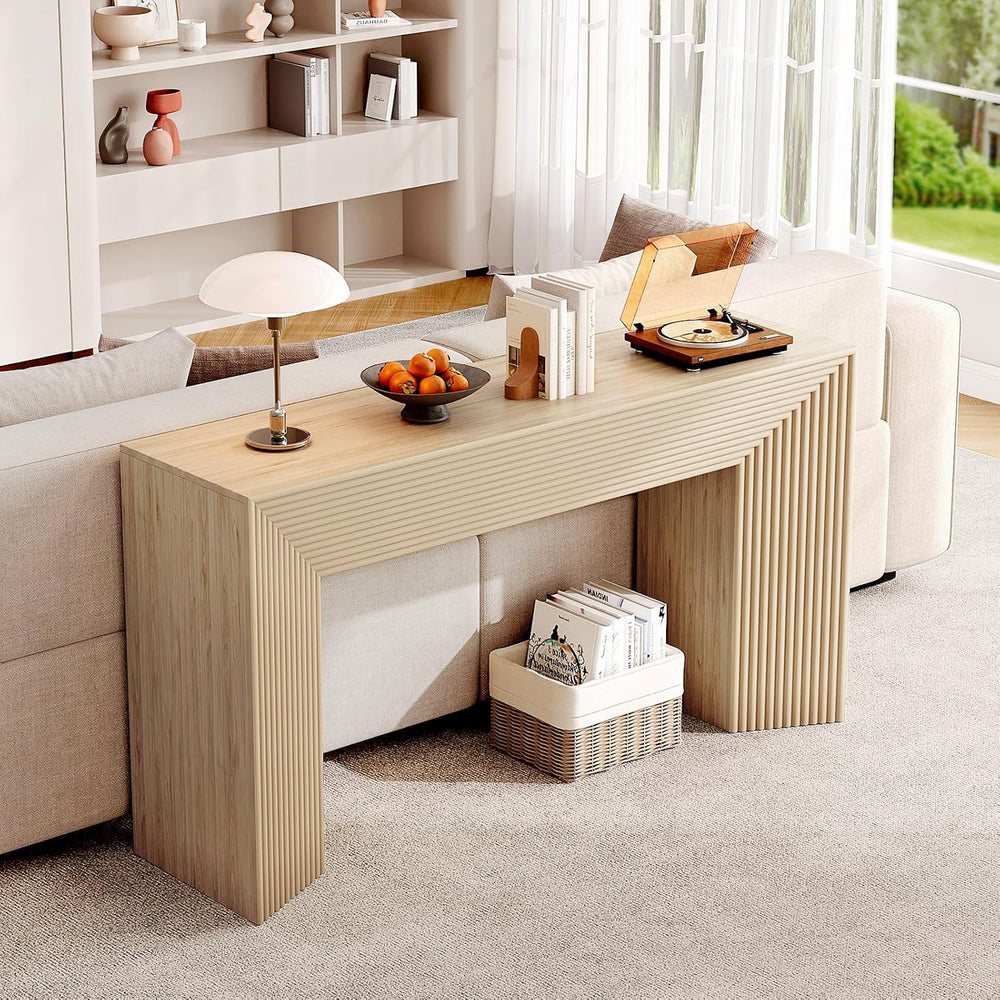 ONBRILL 55-Inch Wood Entryway Table with Storage, Narrow Long Sofa Table | Fl...