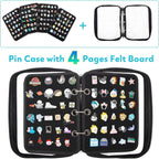 Enamel Pin Display Pages Pin Carrying Case, Pins Collection Storage Organizer Case, Travel Brooch Pin Display Bag (Pins Not Included)