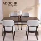 Modern Wood Dining Chairs Set of 2, Velvet Upholstered Kitchen Chairs with Open Curved Backrest & Black Hardwood Legs for Vanity, Living Room, 350 LBS Capacity, Grey