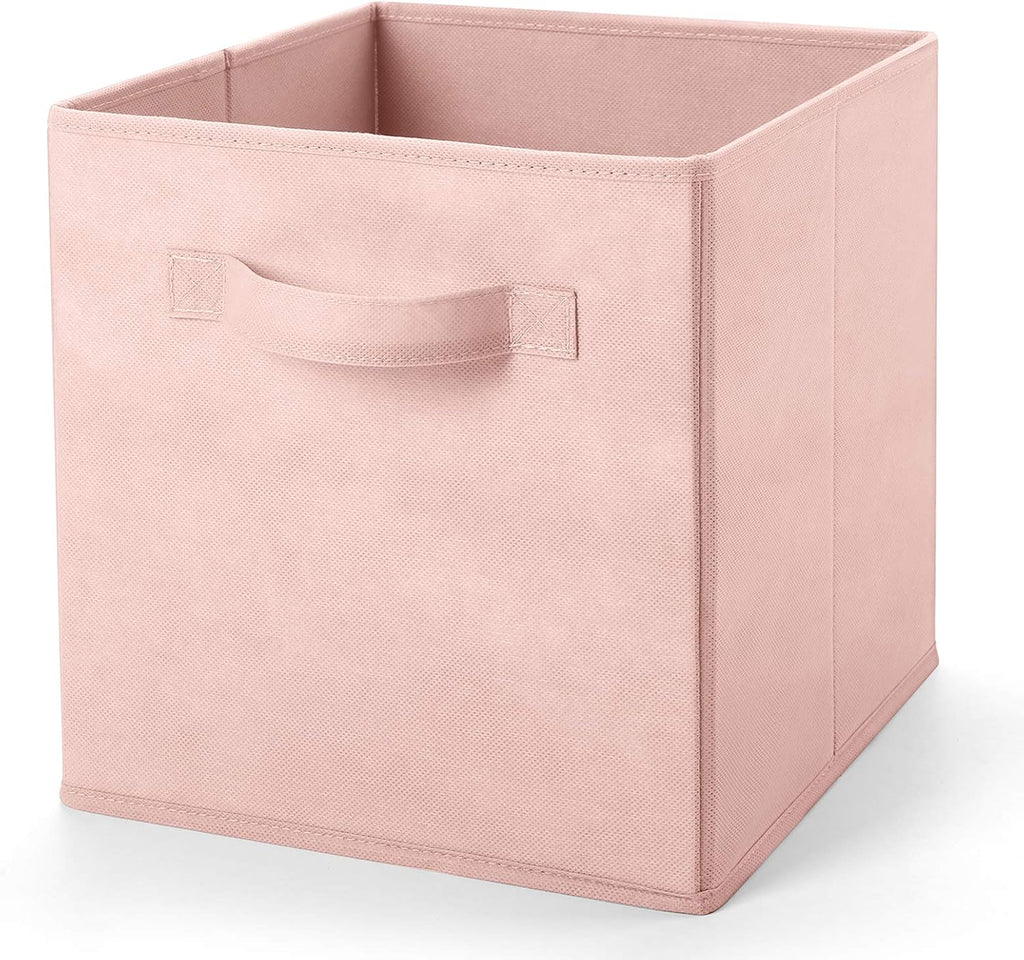 MaidMAX Fabric Storage Bins 10.5×10.5×11, Foldable Cloth Cube Storage Bins for Home Bedroom Closet Drawers Organizer, Pink, Set of 6 | Set of 6 Cloth Cube Storage Bins for Home Bedroom Closet Drawers Organizer Sturdy Handles for Easy Access