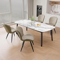 Nalupatio Dining Chairs Set of 4, Modern Dining Room Chairs Comfy Backrest Thick Upholstered Kitchen Chairs 19IN Height with Metal Legs Beige