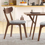 NAFORT Dining Chairs Set of 6/4/2, Modern Fabric Upholstered Dining Room Chair, Farmhouse Wooden Kitchen Chairs with Curved Backrest for Dining Kitchen Room, Living Room, Studio, Restaurant