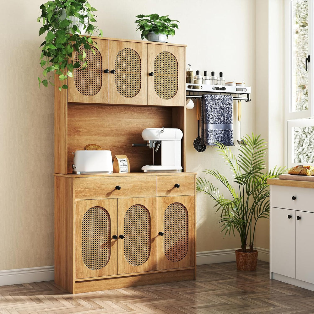 GOFLAME Kitchen Pantry Cabinet with Charging Station, 71" Tall Freestand...