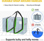 VENO 6 Pack Moving Bags and Large Christmas Storage Bins with lids. Alternative to Moving Boxes, Packing Supplies for College. Extra Large Heavy Duty Totes for Packaging (Light Blue Matte, 6 Pack)
