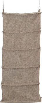 Household Essentials 10‑Pocket Hanging Shoe Organizer with Side‑by‑Side Canvas Storage and 2 Hooks for Support, Beige