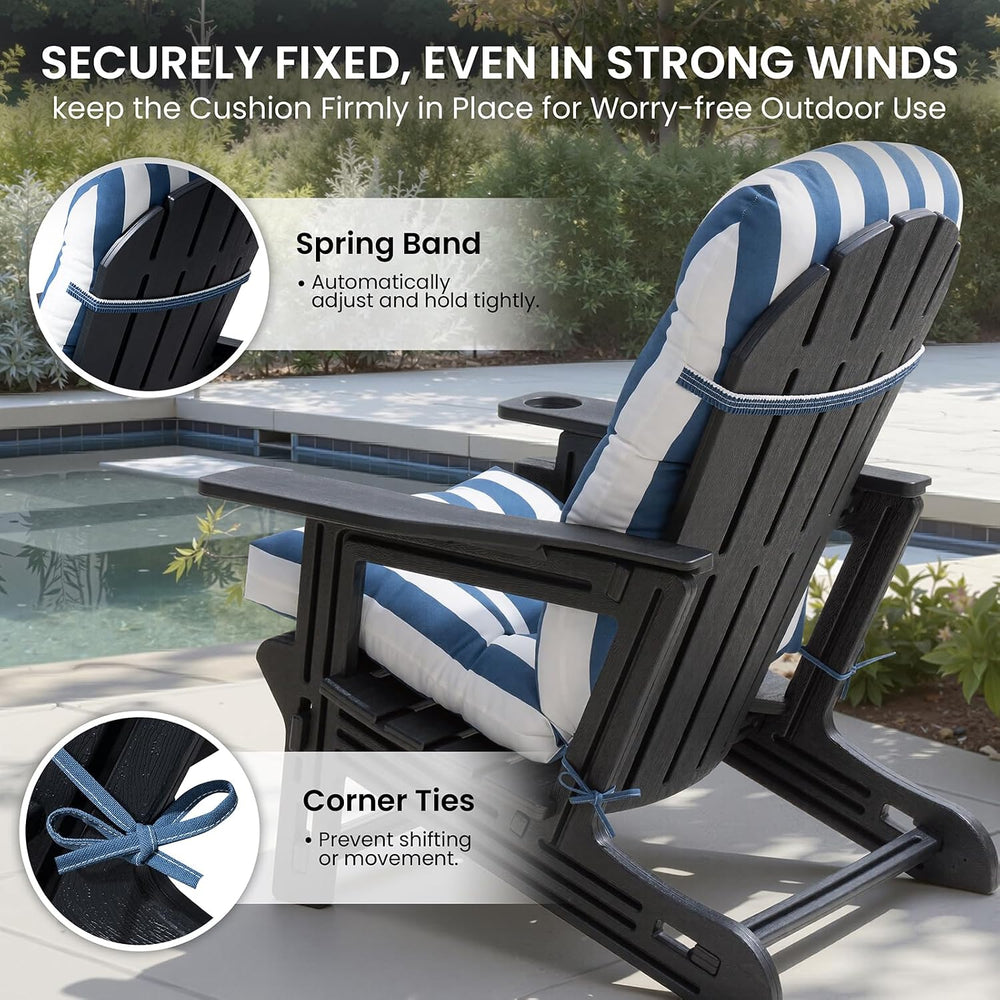 50x20x4 In Adirondack Chair Cushion Set of 2, Thick Outdoor Chair Cushion