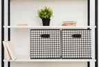 Household Essentials Fabric Storage Bins 6 Piece Set, Houndstooth White and Black (Pack of 6)
