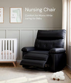 GarveeHome Oversized Wide Recliner Chair - Heat and Massage, PU Leather Extra Wide Manual Recliner for Adults, Large Lazy Chair with 1.5X Sponge Comfort Arm and Back for Living Room, Bedroom